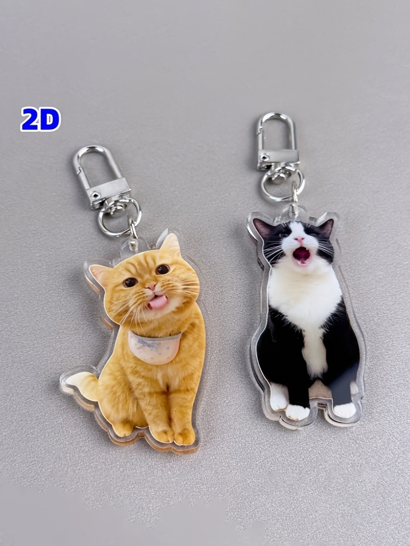 Custom Photo Keychain - Personalized Acrylic Keychain with Double-Sided Pet Portrait